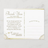 Carte de remerciement de condoléances photo coeur (Dos)