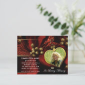 Carte de remerciement de condoléances photo coeur (Debout devant)