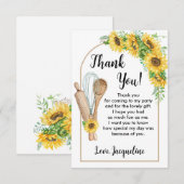 Carte de remerciement de cuisine Tournesol boho cu (Devant / Derrière)