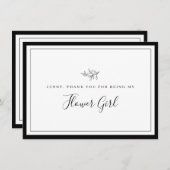 Carte de remerciement de demoiselle d'honneur à fl (Devant / Derrière)