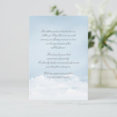 Carte de remerciement de deuil céleste (Debout devant)