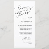 Carte de remerciement de dîner de mariage, Amour e (Devant)
