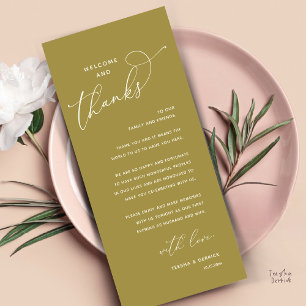 Carte de remerciement de dîner de mariage, Bienven