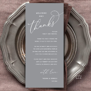 Carte de remerciement de dîner de mariage, Bienven
