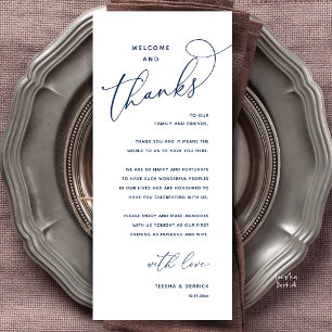 Carte de remerciement de dîner de mariage, Bienven