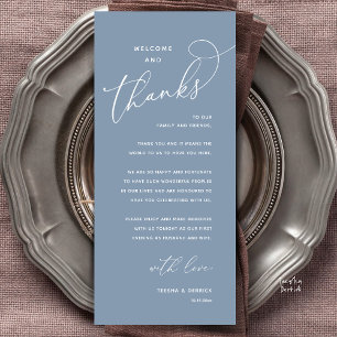 Carte de remerciement de dîner de mariage, Bienven
