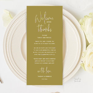 Carte de remerciement de dîner de mariage, Bienven