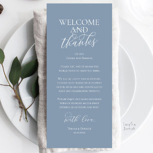 Carte de remerciement de dîner de mariage Bienvenu
