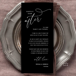 Carte de remerciement de dîner de mariage Heureux 