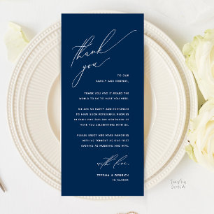 Carte de remerciement de dîner de mariage moderne