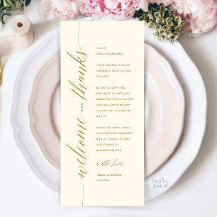 Carte de remerciement de dîner de mariage moderne