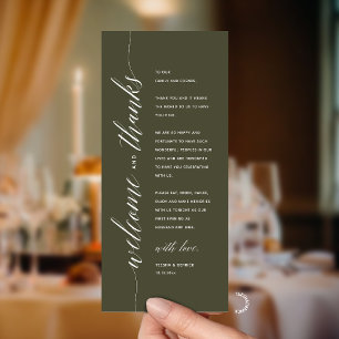 Carte de remerciement de dîner de mariage moderne