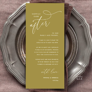 Carte de remerciement de dîner de mariage pour tou