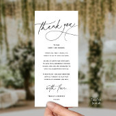 Carte de remerciement de dîner de mariage romantiq