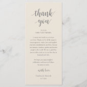 Carte de remerciement de dîner de mariage rustique (Devant)