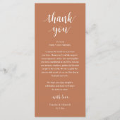 Carte de remerciement de dîner de mariage rustique (Devant)