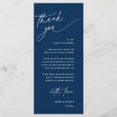 Carte de remerciement de dîner de réception de mar (Devant)