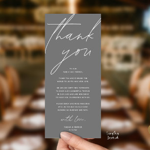 Carte de remerciement de dîner de réception de mar