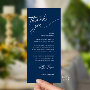 Carte de remerciement de dîner de réception de mar