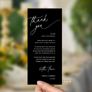 Carte de remerciement de dîner de réception de mar