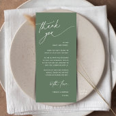 Carte de remerciement de dîner de réception de mar