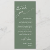 Carte de remerciement de dîner de réception de mar (Devant)