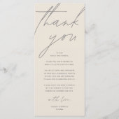 Carte de remerciement de dîner de réception de mar (Devant)