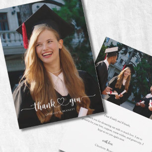Carte de Remerciement de Diplômé avec Photo Modern