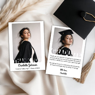 Carte de Remerciement de Diplômé avec Typographie