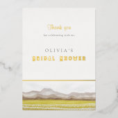 Carte de remerciement de douche de mariée Prairies (Recto)