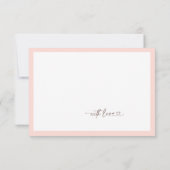 Carte de remerciement de douche en gingham rose (Dos)