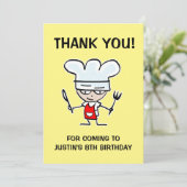 Carte de remerciement de fête d'anniversaire de cu (Debout devant)