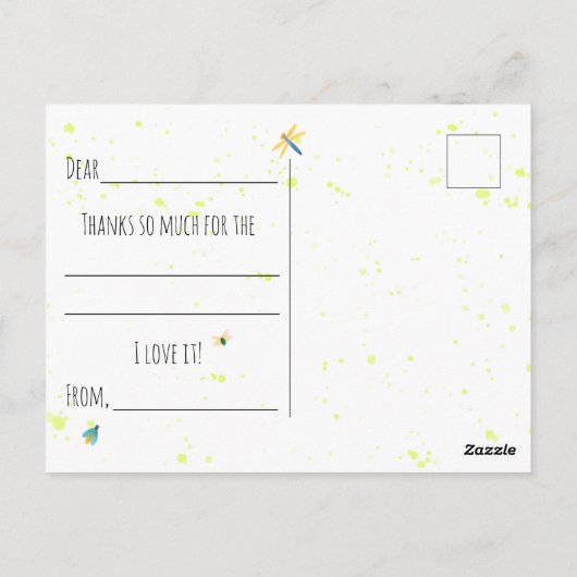 Carte de remerciement de fête de carte postale de (Dos)