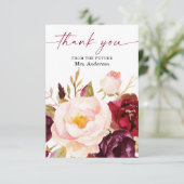 Carte de remerciement de fête de fiançailles flora (Debout devant)