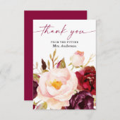 Carte de remerciement de fête de fiançailles flora (Devant / Derrière)