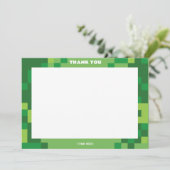 Carte de remerciement de fête de gamer pixelisé (Debout devant)