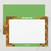 Carte de remerciement de fête de gamer pixelisé ma (Devant / Derrière)