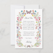 Carte de remerciement de fête prénuptiale Papillon (Devant)