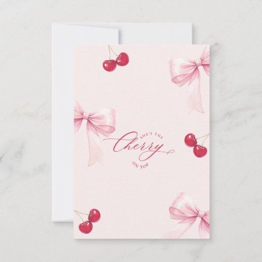 Carte de remerciement de fiançailles Cherry on Top (Dos)