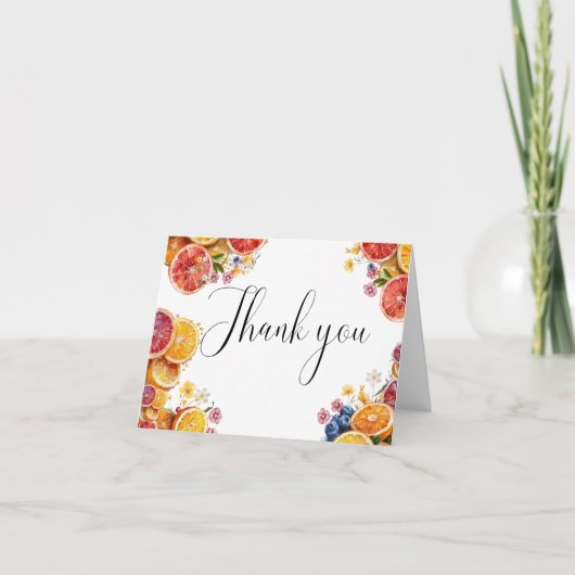 Carte de remerciement de fiançailles Citrus Main S (Devant)