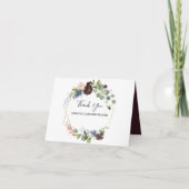 Carte de remerciement de fiançailles florale borde (Devant)