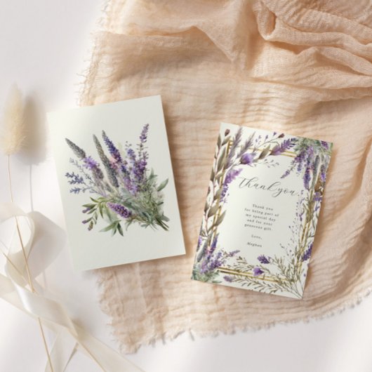 Carte de remerciement de fiançailles florale Lavan