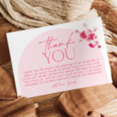 Carte de remerciement de fiançailles florale rose 