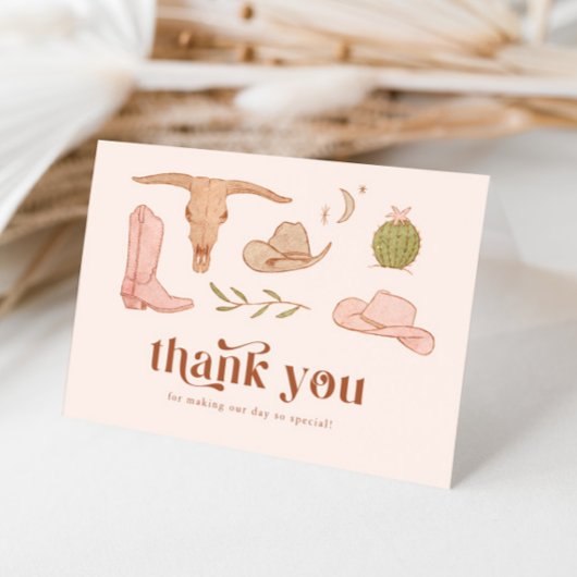 Carte de remerciement de fiançailles Rose occident