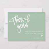 Carte de remerciement de fiançailles vert sauge mo (Devant)