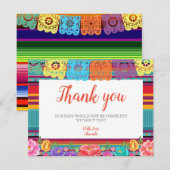 Carte de remerciement de Fiesta mexicaine pour la  (Devant / Derrière)
