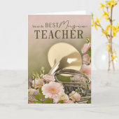 Carte de remerciement de fin d'année pour professe (Fleur jaune)