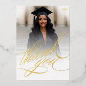 Carte de remerciement de fin d'études avec feuille (Recto)