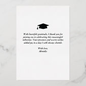 Carte de remerciement de fin d'études avec feuille (Verso)