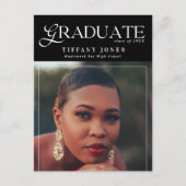 Carte de remerciement de fin d'études chic avec ph (Devant)